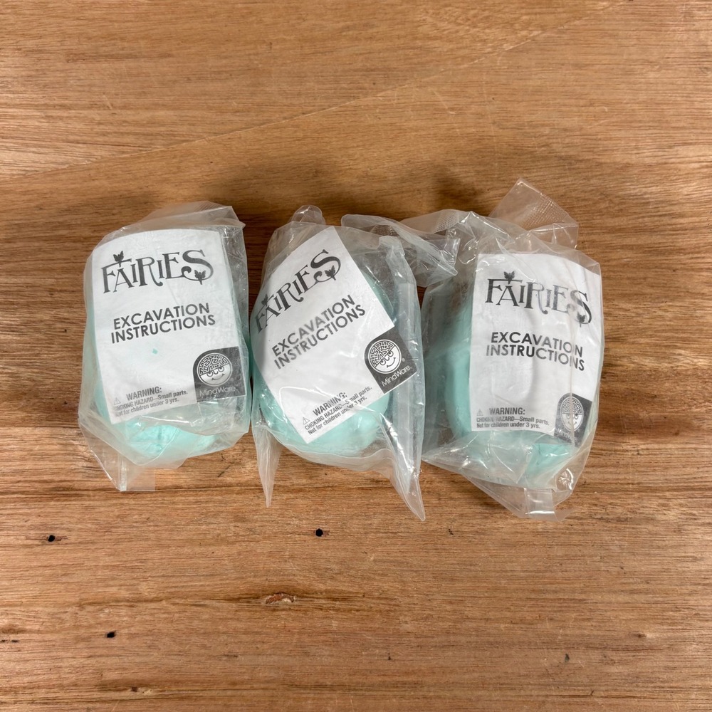 MindWare Fairies Excavation Kit Set of 3 Surprise Mystery Fairy Eggs Green